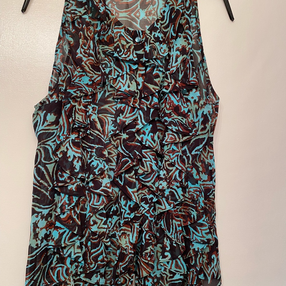Sleeveless Etcetera silk blouse. Size 8.
